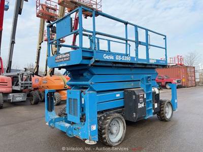 2014 Genie GS-5390 53’ 4WD Rough Terrain Scissor Manlift Aerial Platform bidadoo