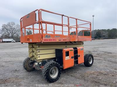 2018 JLG 430LRT 43' 4WD Diesel Rough Terrain Scissor Lift Work Platform bidadoo