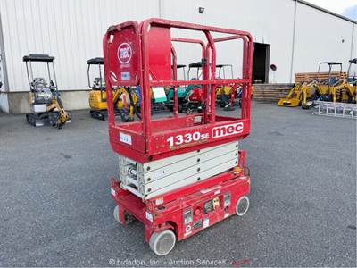 2019 MEC 1330SE 13' Electric Scissor Lift Man Aerial Platform Manlift bidadoo