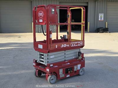 2022 MEC 1330SE 13' Electric Scissor Lift Man Aerial Platform Manlift bidadoo