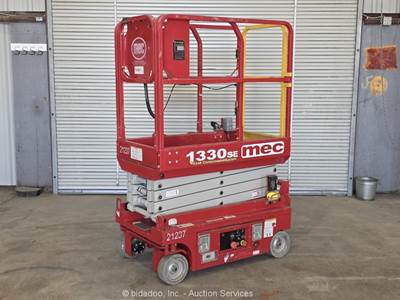 2023 MEC 1330SE 13' Electric Scissor Lift Man Aerial Platform Manlift bidadoo