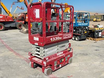 2020 MEC 1330SE 13' Electric Scissor Lift Mobile Aerial Work Platform bidadoo