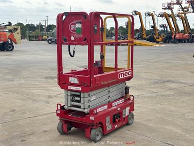 2023 MEC 1330SE 13’ Electric Scissor Lift Mobile Aerial Work Platform bidadoo