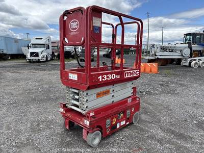 2017 MEC 1330SE 13' Electric Scissor Lift Mobile Aerial Work Platform bidadoo
