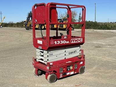 2018 MEC 1330SE 13' Electric Scissor Lift Mobile Aerial Platform bidadoo