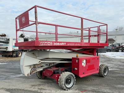 2019 MEC 3084RT 30' 4WD Diesel Rough Terrain Scissor Lift Man Aerial bidadoo