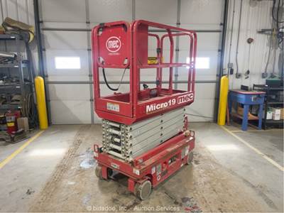 2020 MEC MICRO19  19' Electric Scissor Lift Man Aerial Platform Manlift bidadoo
