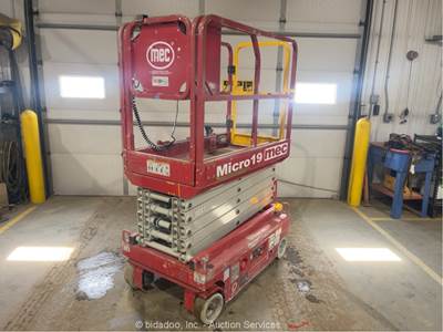 2019 MEC Micro19  19' Electric Scissor Lift Man Aerial Platform Manlift bidadoo
