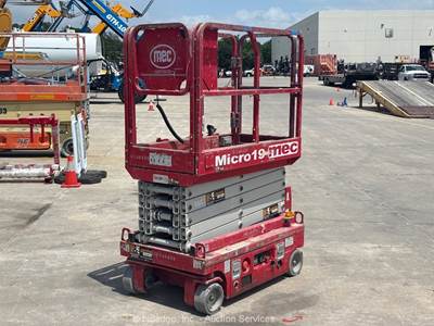 2018 MEC Micro19 19' Electric Scissor Lift Mobile Aerial Work Platform bidadoo