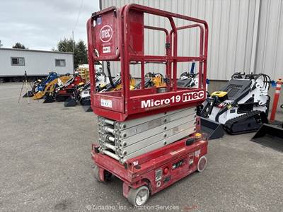 2019 MEC MICRO19 19' Electric Scissor Lift Man Aerial Work Platform bidadoo