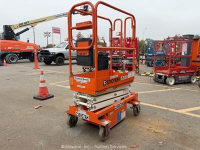 2019 Snorkel S3010P 10' Push Around Electric Scissor Lift Man Platform bidadoo