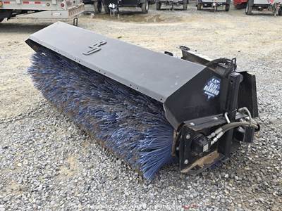 2022 Blue Diamond 72" Pickup Angle Broom Hydraulic Skid Steer Attachment bidadoo