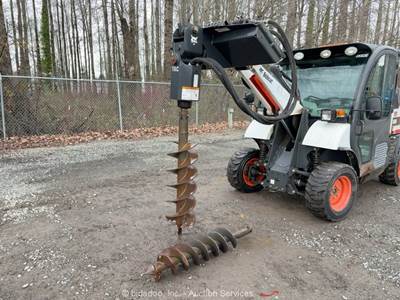 2009 Bobcat 15C Auger Skid Steer Hydraulic Digging Auger Attachment Tool bidadoo