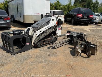 2020 Bobcat MT85 Mini Skid Steer Track Loader Aux Grapple Auger Trencher bidadoo