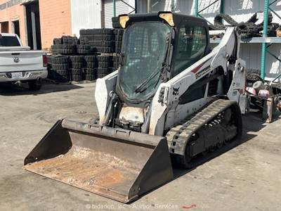2019 Bobcat T595 Skid Steer Track Loader Crawler A/C Cab Aux Hydraulics bidadoo