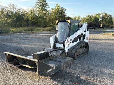 2020 Bobcat T595 Skid Steer Track Loader Cab Crawler Brush Cutter A/C bidadoo