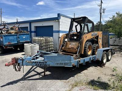 Case SR160 Skid Steer Wheel Loader w/ Flatbed Equipment Trailer -Parts/Repair