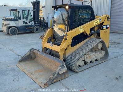 2018 Caterpillar 239D Skid Steer Track Loader Cab Crawler Aux Hyd Q/C bidadoo