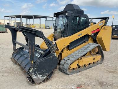 2025 Caterpillar 299D3XE Skid Steer Track Loader Mulcher Cab High Flow bidadoo
