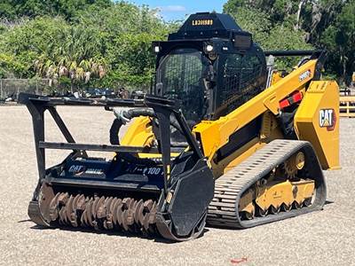 2023 Caterpillar 299D3XE Skid Steer Track Loader A/C High Flow Mulcher bidadoo