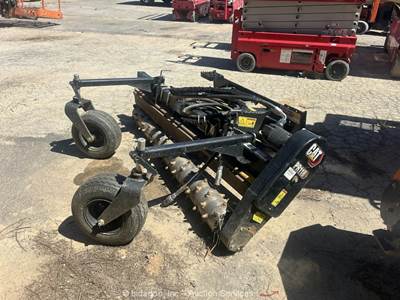 Caterpillar PR118M 72" Skid Steer Manual Power Box Rake Attachment bidadoo