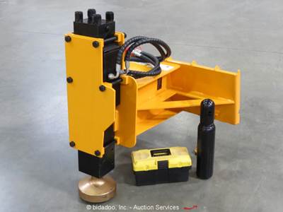 GIYI GY-AD680 Post Driver Nitrogen Hydraulic Skid Steer Attachment bidadoo -New