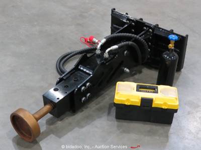 GIYI GY-D45 Post Driver Nitrogen Hyd Mini Skid Steer Attachment bidadoo -New