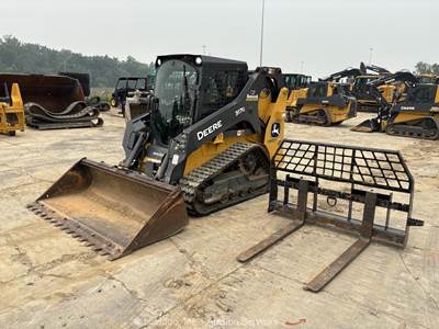 2020 John Deere 317G Skid Steer Track Loader Crawler A/C Cab Aux Hyd Q/C bidadoo