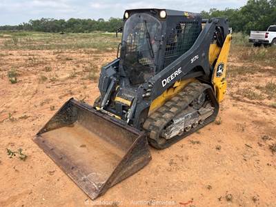 2021 John Deere 317G Skid Steer Crawler Track Loader Cab A/C Aux Hyd Q/C bidadoo