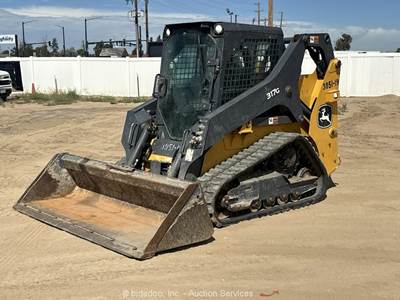 2021 John Deere 317G Skid Steer Crawler Compact Track Loader Cab A/C Aux bidadoo