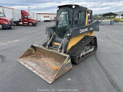 2018 John Deere 325G Skid Steer Track Loader Cab Crawler Bucket Aux Hyd bidadoo