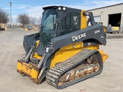 2020 John Deere 333G Skid Steer Track Loader Cab Crawler Aux Hyd Q/C bidadoo