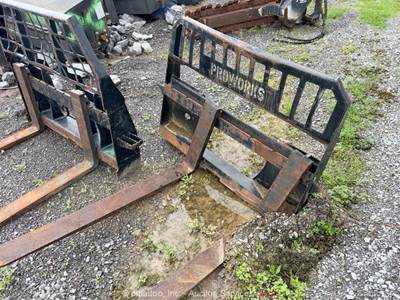 2022 Proworks 48" Adjustable Pallet Forks Skid Steer Attachment bidadoo