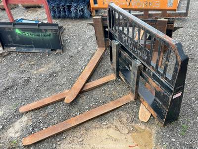 2022 Proworks 48" Adjustable Pallet Forks Skid Steer Attachment bidadoo