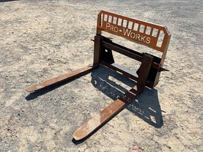 2022 Proworks 48" Adjustable Pallet Forks Skid Steer Attachment bidadoo