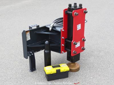 Raytree RMPP680 Post Driver Nitrogen Hyd Skid Steer Attachment bidadoo -New