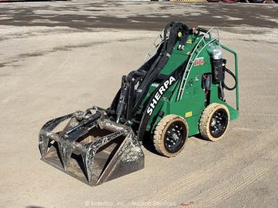 2018 Sherpa SH100E Mini Electric Skid Steer Loader Aux Grapple Bucket bidadoo