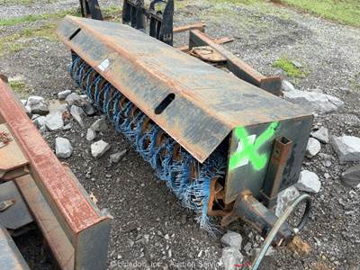 2017 68" Heavy Duty Skid Steer Sweeper Brush Broom Attachment bidadoo