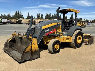 2021 John Deere 210L 4x4 Skip Loader Box Scraper Tractor 4-in-1 Bucket bidadoo