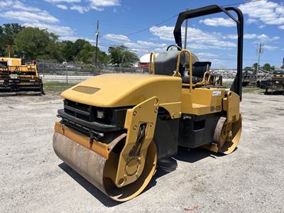 2003 Caterpillar CB-334D 51" Smooth Double Drum Vibratory Ride On Roller bidadoo