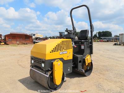 MMS MS1000 Smooth Double Drum Vibratory Ride On Roller Compactor bidadoo -New