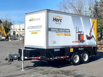 2019 Air Tow E-16 14' Hydraulic Drop Deck Box Dry Van Equipment Trailer bidadoo