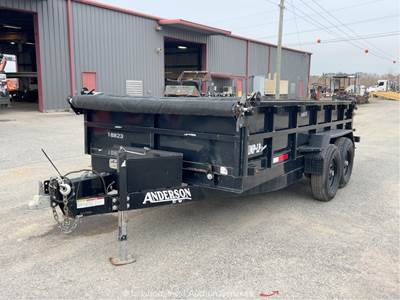 2023 Anderson D7147TLP 14' Hydraulic Dump Bed Cargo Ramp Trailer bidadoo
