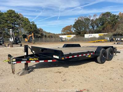 2022 Big Tex 14ET-18BK-MR 18' Flatbed Dovetail Equipment Ramp Trailer bidadoo