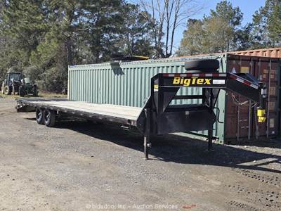 2025 Big Tex 14GN 33' Dovetail Flatbed Equipment Trailer Gooseneck bidadoo