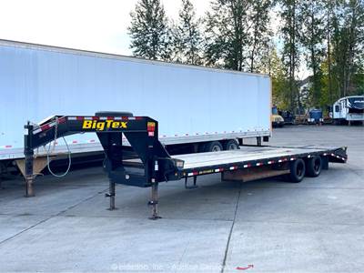2022 Big Tex 22GN-25BK+5MR T/A Flatbed Equipment Haul Gooseneck Trailer bidadoo