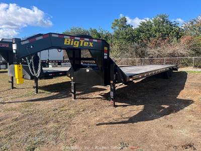 2025 Big Tex 22GN 40' T/A Gooseneck Flatbed Mega Ramp Utility Trailer bidadoo