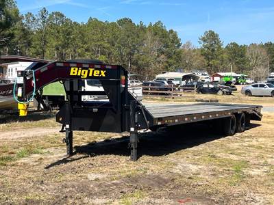 2025 Big Tex 22GN 33’ Flatbed Gooseneck Equipment Trailer Mega Ramps bidadoo