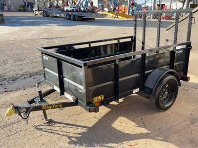 2021 Big Tex 30SV-08BK 8' S/A Wood Flatbed Utility Ramp Gate Trailer bidadoo