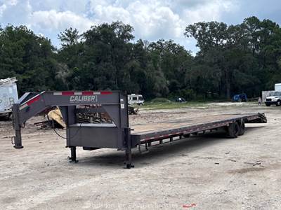 2025 Caliber GS840MST 40' T/A Gooseneck Flatbed Wood Equipment Trailer bidadoo